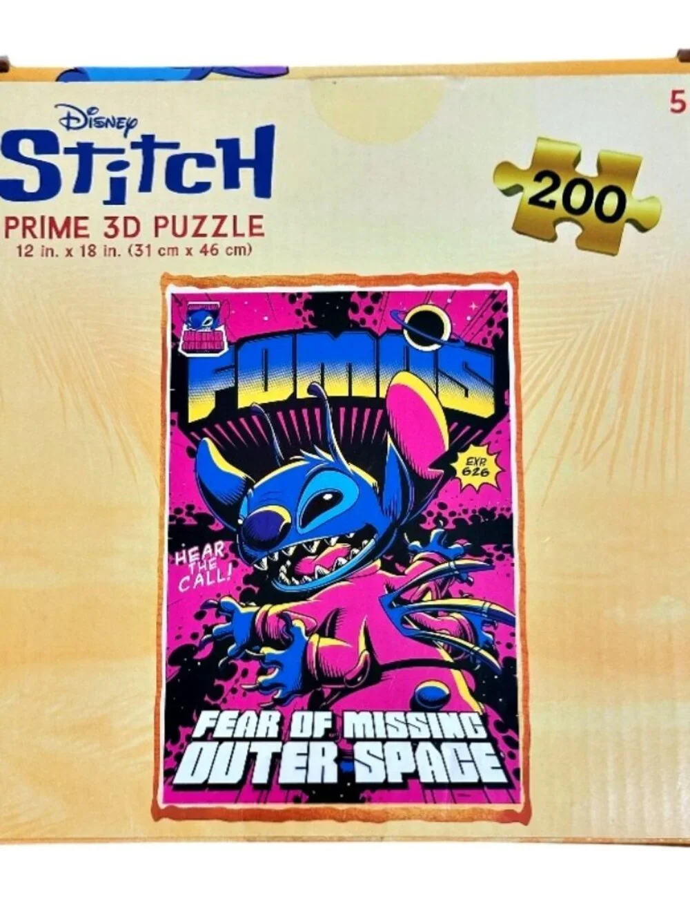 Disney Stitch Prime 3D Puzzle 200 Pieces 12 x 18 Inches Ages 5+ COMPLETE!!!